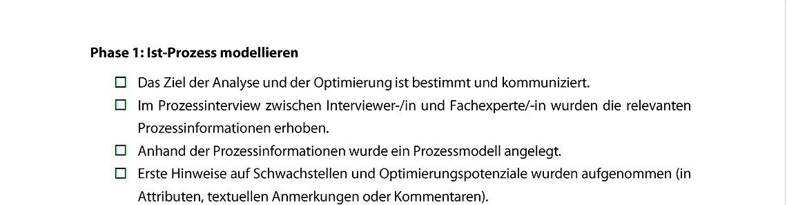 Unterlagen von PICTURE: Die Checkliste zur Prozessoptimierung (DNBB)