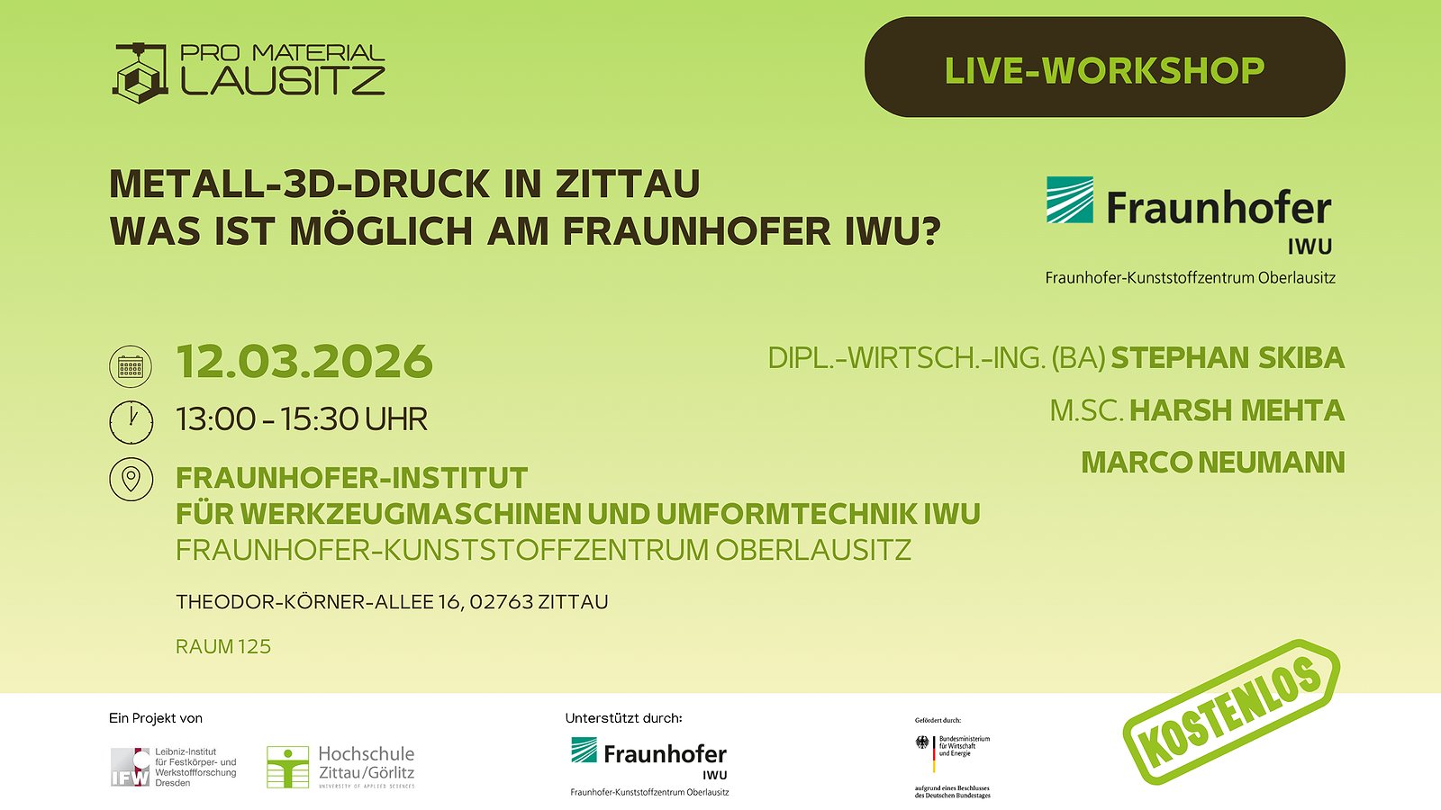 Praxis-Workshop Metall-3D-Druck in Zittau -  Was ist möglich am Fraunhofer IWU in Zittau