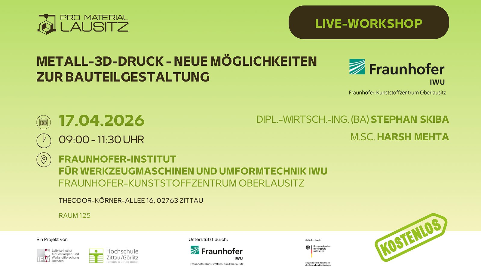 Live Workshop Metall-3D-Druck - Neue Möglichkeiten zur Bauteilgestaltung