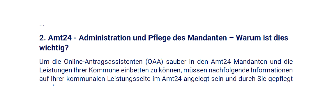 Anleitung zur Pflege der Basisinformationen im Amt24-Mandat (DNBB) 