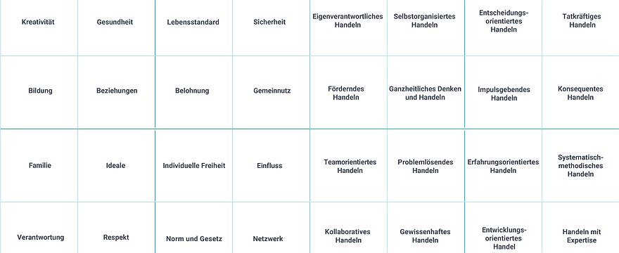 2 Tages Workshop: Werte- und Kompetenzmanagement in der Praxis
